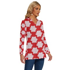 Long Sleeve Drawstring Hooded Top 