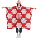 Christmas Snowflakes Background Pattern Women s Hooded Rain Ponchos
