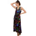 Christmas Lights V-Neck Chiffon Maxi Dress