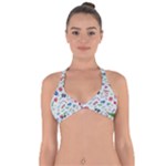 New Year Christmas Winter Pattern Halter Neck Bikini Top