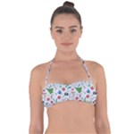 New Year Christmas Winter Pattern Tie Back Bikini Top