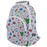 New Year Christmas Winter Pattern Rounded Multi Pocket Backpack