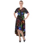 Christmas Lights Front Wrap High Low Dress