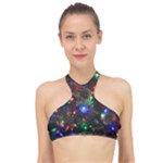 Christmas Lights High Neck Bikini Top
