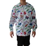 New Year Christmas Winter Pattern Kids  Hooded Windbreaker