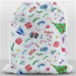 New Year Christmas Winter Pattern Drawstring Bag (Large)