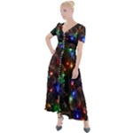 Christmas Lights Button Up Short Sleeve Maxi Dress