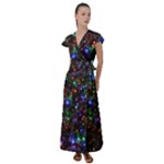 Christmas Lights Flutter Sleeve Maxi Dress