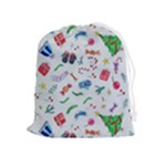 New Year Christmas Winter Pattern Drawstring Pouch (XL)