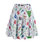 New Year Christmas Winter Pattern High Waist Skirt