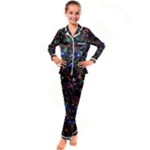 Christmas Lights Kids  Satin Long Sleeve Pajamas Set