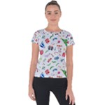 New Year Christmas Winter Pattern Short Sleeve Sports Top 
