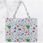 New Year Christmas Winter Pattern Zipper Medium Tote Bag