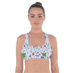 New Year Christmas Winter Pattern Cross Back Sports Bra