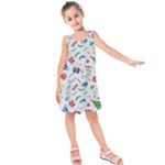 New Year Christmas Winter Pattern Kids  Sleeveless Dress