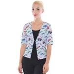 New Year Christmas Winter Pattern Cropped Button Cardigan
