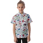 New Year Christmas Winter Pattern Kids  Short Sleeve Shirt