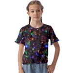 Christmas Lights Kids  Cuff Sleeve Scrunch Bottom T-Shirt