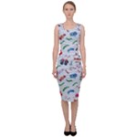 New Year Christmas Winter Pattern Sleeveless Pencil Dress