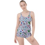 New Year Christmas Winter Pattern Boyleg Tankini Set 