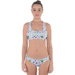 New Year Christmas Winter Pattern Cross Back Hipster Bikini Set