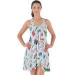 New Year Christmas Winter Pattern Show Some Back Chiffon Dress