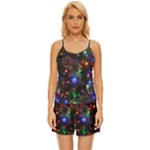 Christmas Lights Satin Pajama Short Set