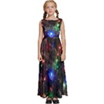 Christmas Lights Kids  Satin Sleeveless Maxi Dress