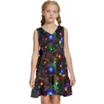 Christmas Lights Kids  Sleeveless Tiered Mini Dress