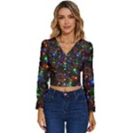 Christmas Lights Long Sleeve V-Neck Top
