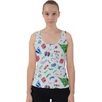 New Year Christmas Winter Pattern Velvet Tank Top