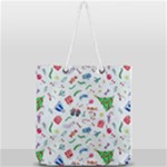 New Year Christmas Winter Pattern Full Print Rope Handle Tote (Large)