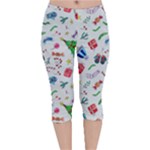 New Year Christmas Winter Pattern Velvet Capri Leggings 