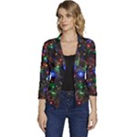 Christmas Lights Women s Casual 3/4 Sleeve Spring Jacket
