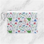 New Year Christmas Winter Pattern Canvas Cosmetic Bag (Medium)