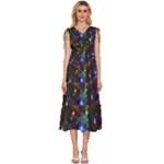 Christmas Lights V-Neck Drawstring Shoulder Sleeveless Maxi Dress