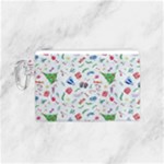New Year Christmas Winter Pattern Canvas Cosmetic Bag (Small)