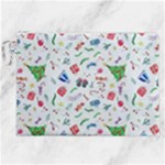 New Year Christmas Winter Pattern Canvas Cosmetic Bag (XXL)