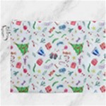 New Year Christmas Winter Pattern Canvas Cosmetic Bag (XXXL)