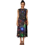 Christmas Lights Sleeveless Round Neck Midi Dress