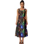 Christmas Lights Square Neckline Tiered Midi Dress
