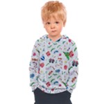 New Year Christmas Winter Pattern Kids  Overhead Hoodie