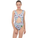 New Year Christmas Winter Pattern Center Cut Out Swimsuit