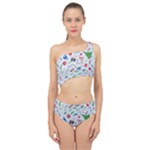 New Year Christmas Winter Pattern Spliced Up Two Piece Swimsuit