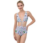 New Year Christmas Winter Pattern Tied Up Two Piece Swimsuit