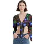 Christmas Lights Trumpet Sleeve Cropped Top