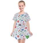 New Year Christmas Winter Pattern Kids  Smock Dress