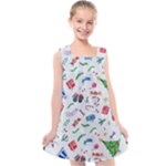 New Year Christmas Winter Pattern Kids  Cross Back Dress