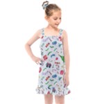 New Year Christmas Winter Pattern Kids  Overall Dress