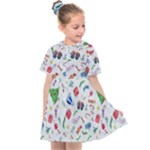 New Year Christmas Winter Pattern Kids  Sailor Dress